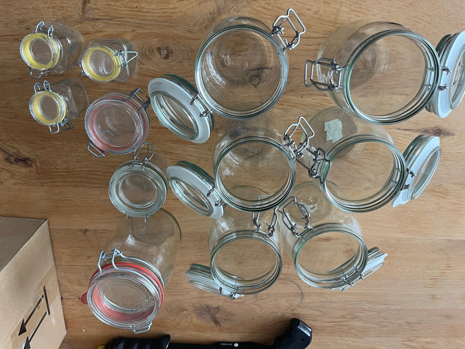 6x IKEA KORKEN en diverse andere weckpotten, Ophalen, Gebruikt, Glas