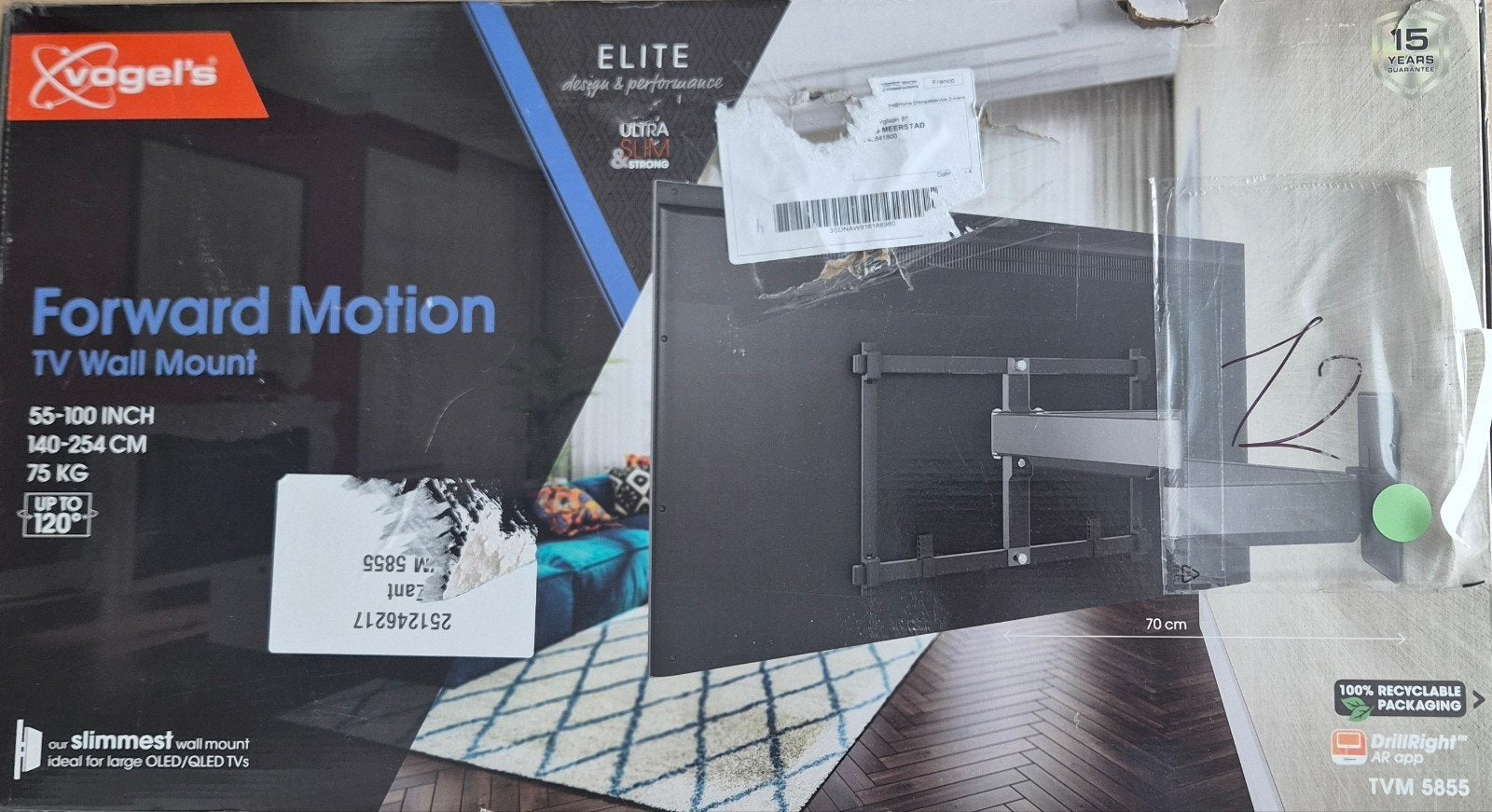 Nieuwe Vogel's Forward Motion TV Muurbeugel 55-100 inch, Audio, Tv en Foto, Televisie-accessoires, Ophalen of Verzenden, Nieuw