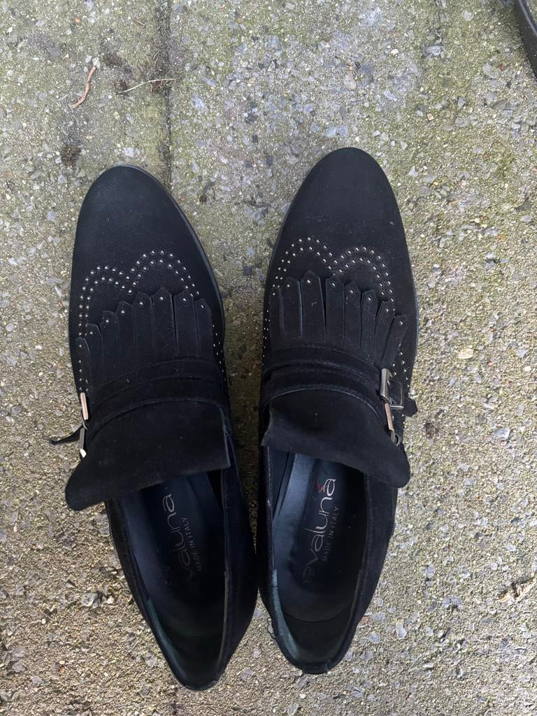 Evaluna Made in Italy suède schoenen maat 39, Kleding | Dames, Schoenen, Ophalen of Verzenden, Gedragen, Zwart, Overige typen