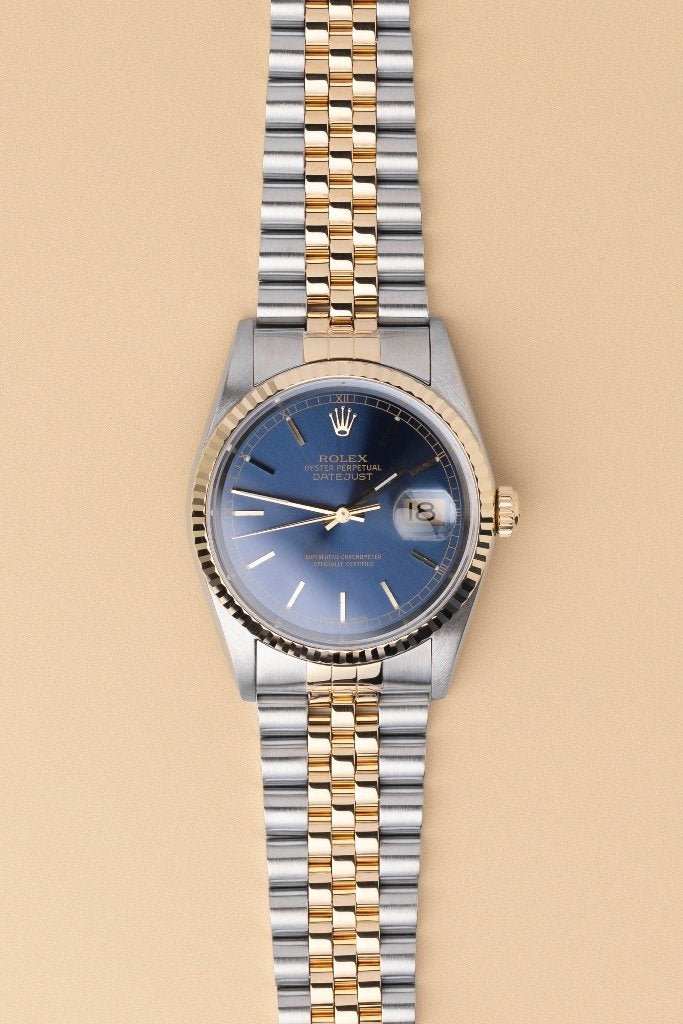 Rolex Datejust 36 16233 blue full set, Ophalen, Staal, Polshorloge, Zo goed als nieuw