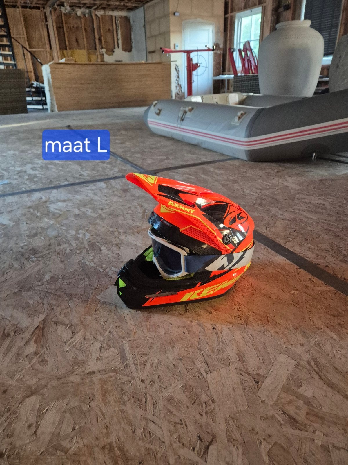 Kenny Offroadhelm Maat M - Oranje/Zwart, Motoren, Overige merken, Ophalen of Verzenden, L, Tweedehands