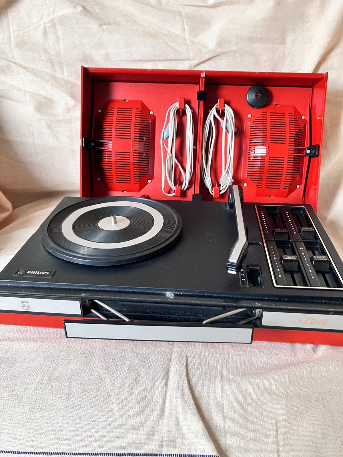 Philips retro kofferplatenspeler 1975