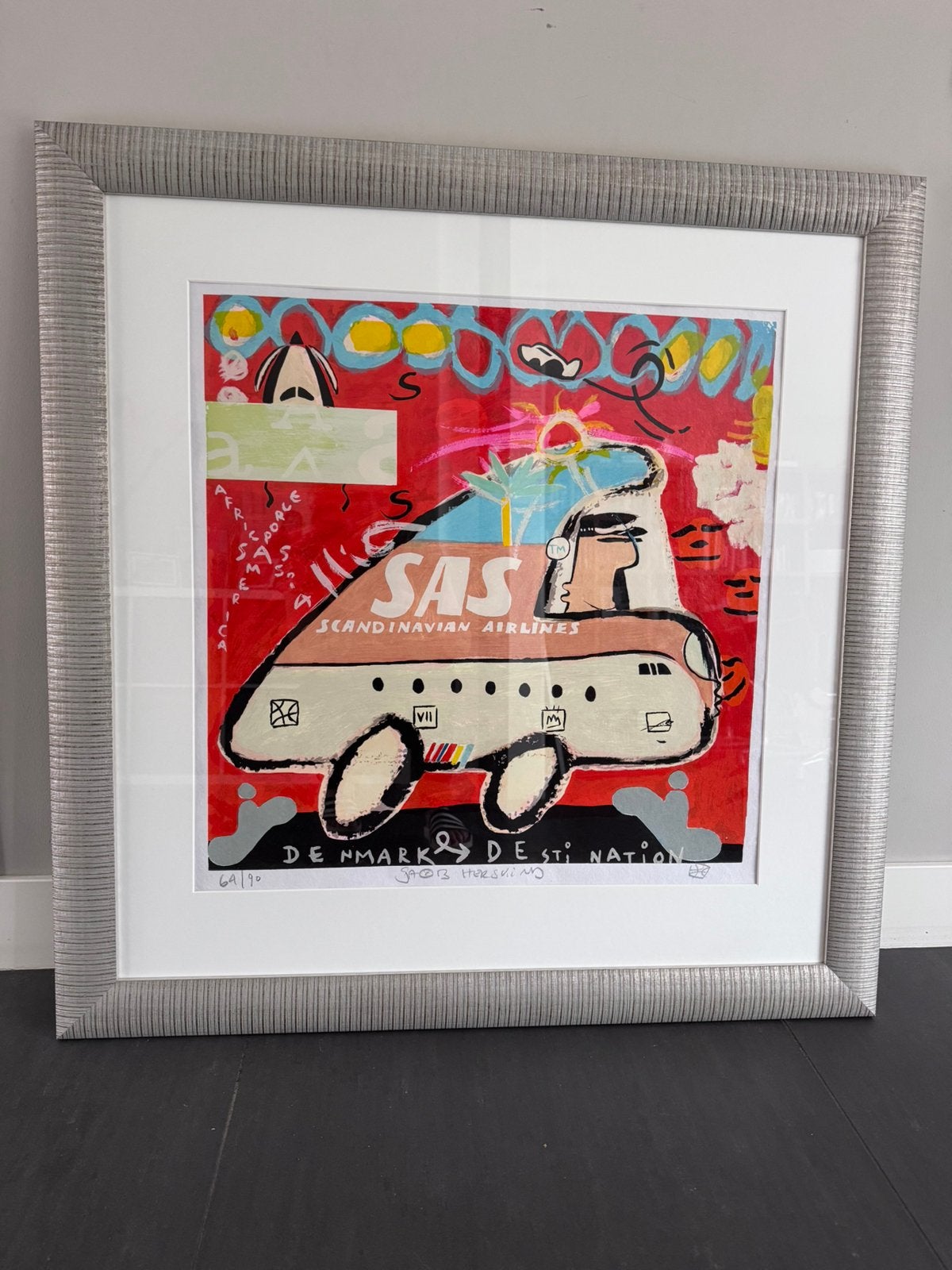 Schilderij Jacob Herskind “Sas”, Zeefdruk, Met glas, Abstract, Ophalen