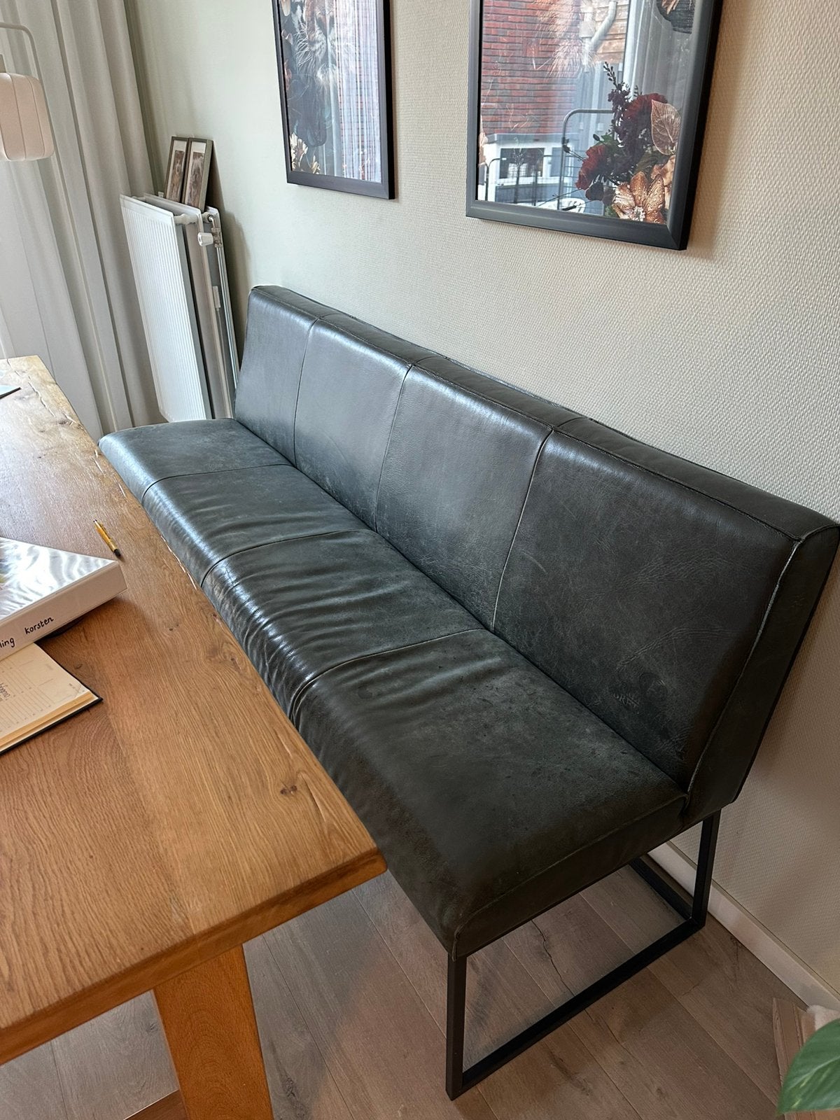 Eetbank Fred de la Bretoniere, Ophalen, Minder dan 75 cm, 150 tot 200 cm, Leer