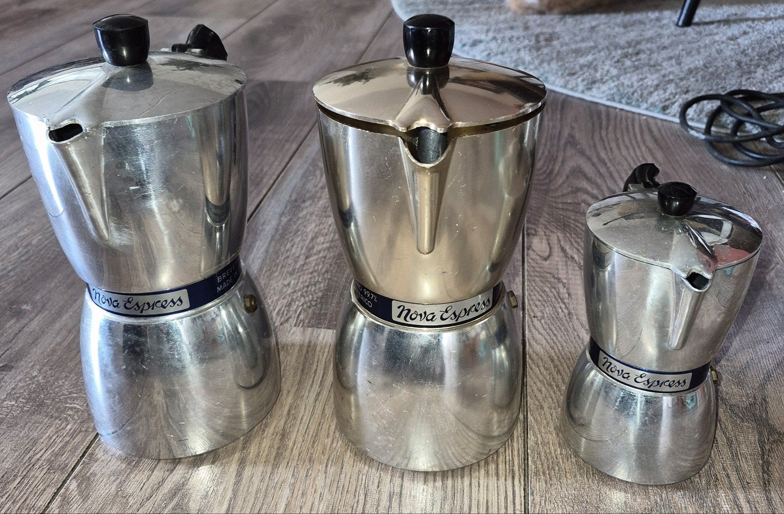 Set van 3 vintage Italiaanse percolators - Nova Express, Antiek en Kunst, Ophalen of Verzenden