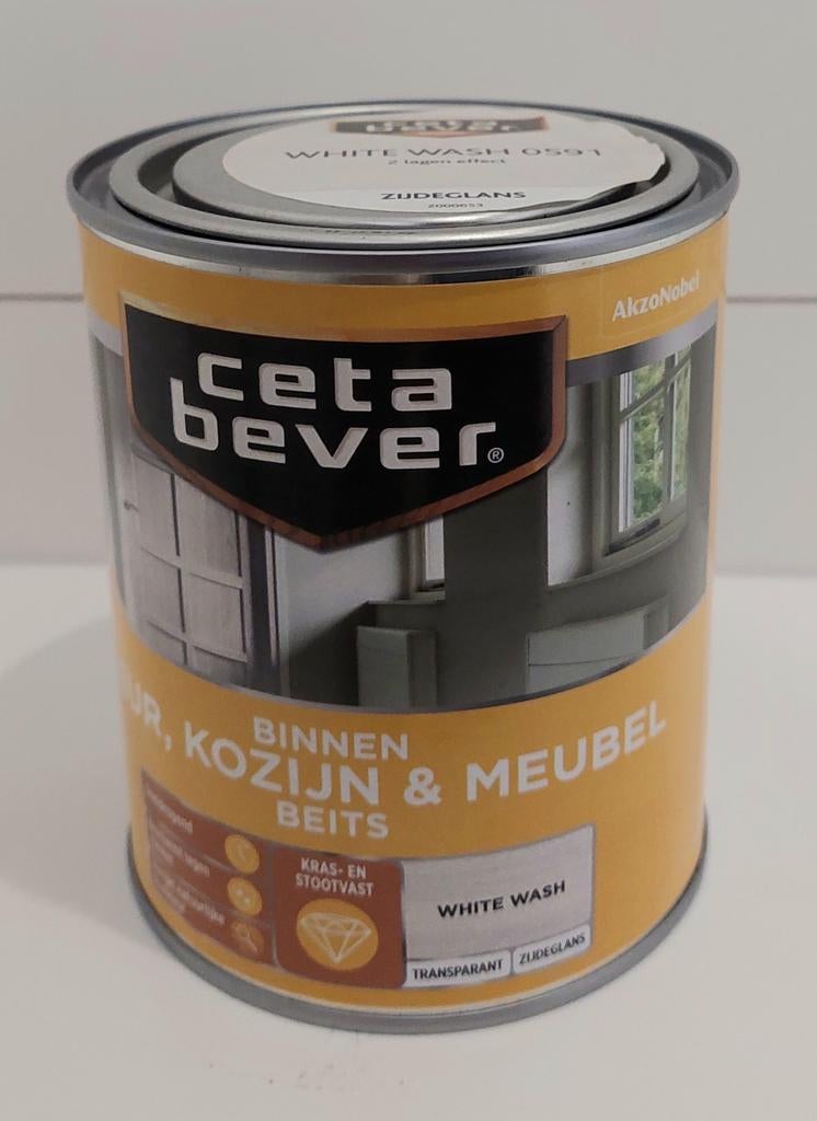 Ceta bever beits, white wash, zijdeglans,750ml. NIEUW!, Ophalen, Nieuw, Wit, Beits