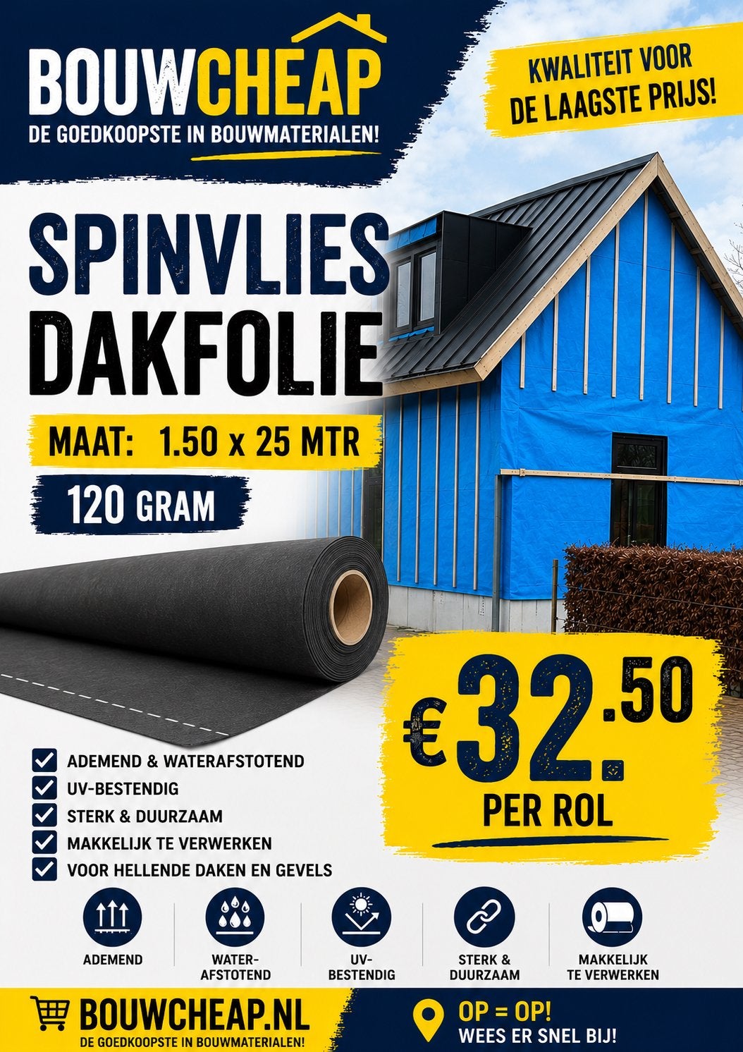 Fryslan ook Bouwcheap levert daar via onze Dhl, Overige materialen, Zwart, Nieuw, Ophalen of Verzenden