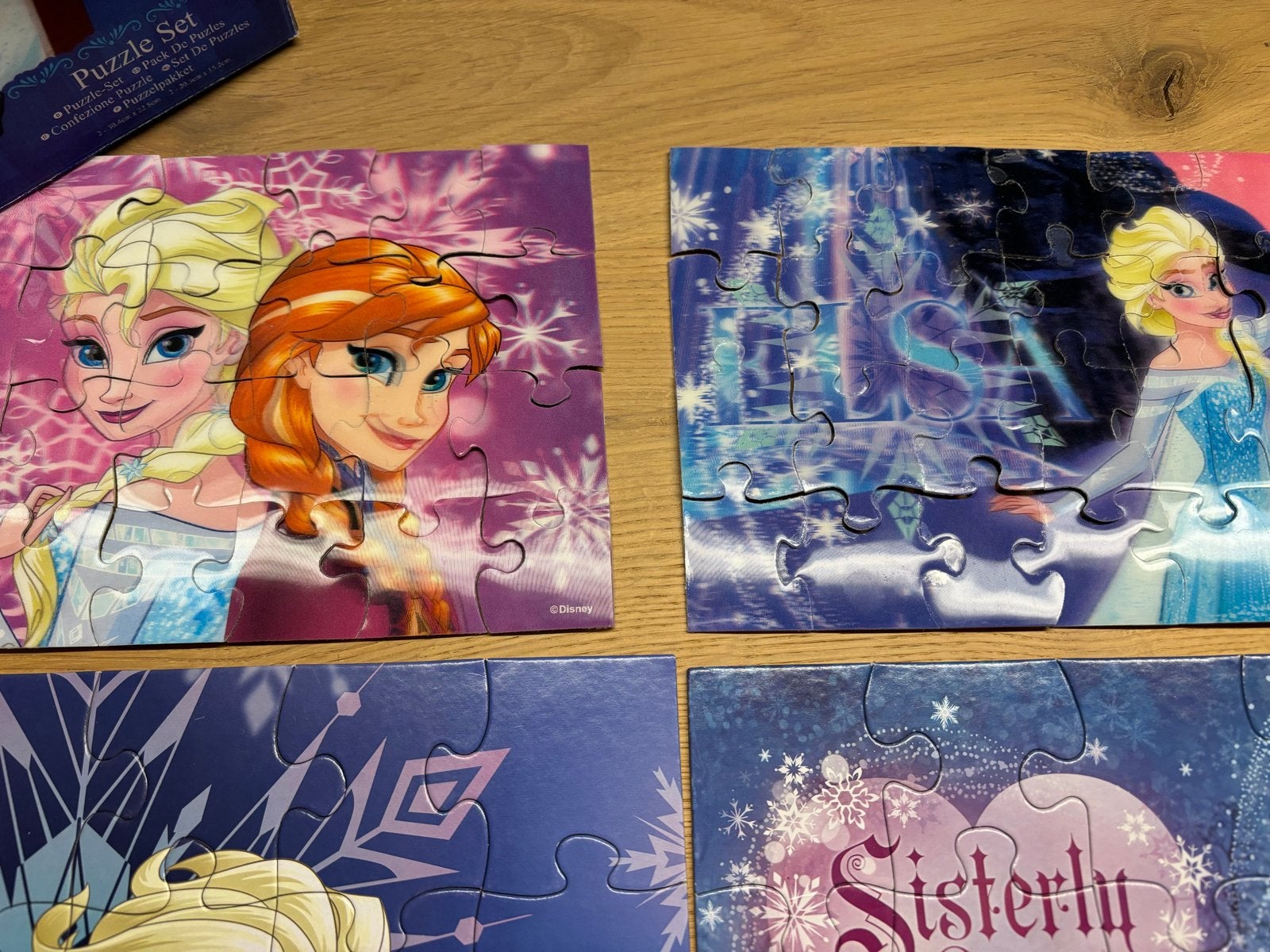 Compleet Frozen puzzel set - Elsa en Anna, Ophalen of Verzenden, 10 tot 50 stukjes, Gebruikt, 4 tot 6 jaar
