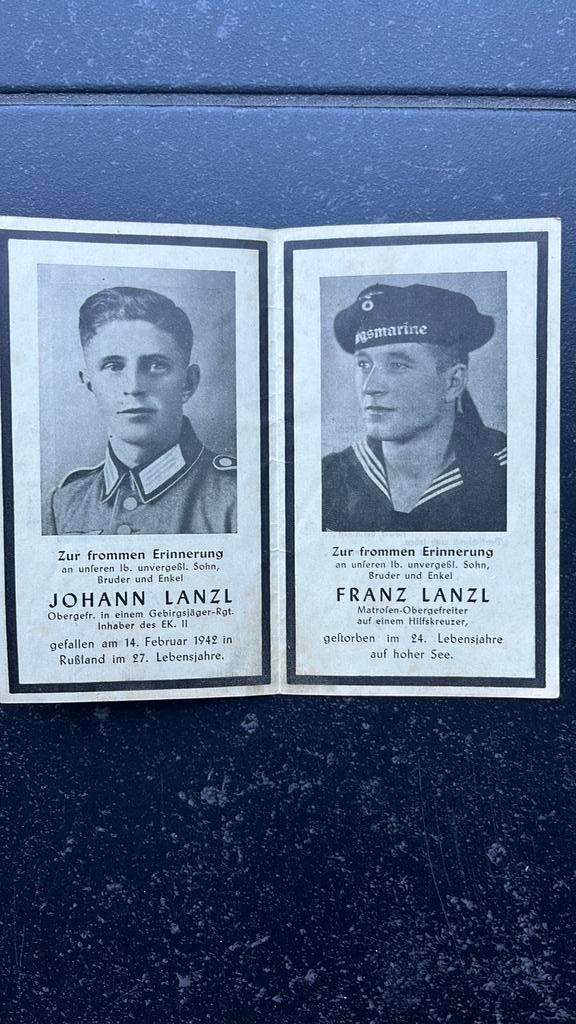 WO2 bidprentje Duitse militairen Broers, Ophalen of Verzenden, Duitsland, Foto of Poster