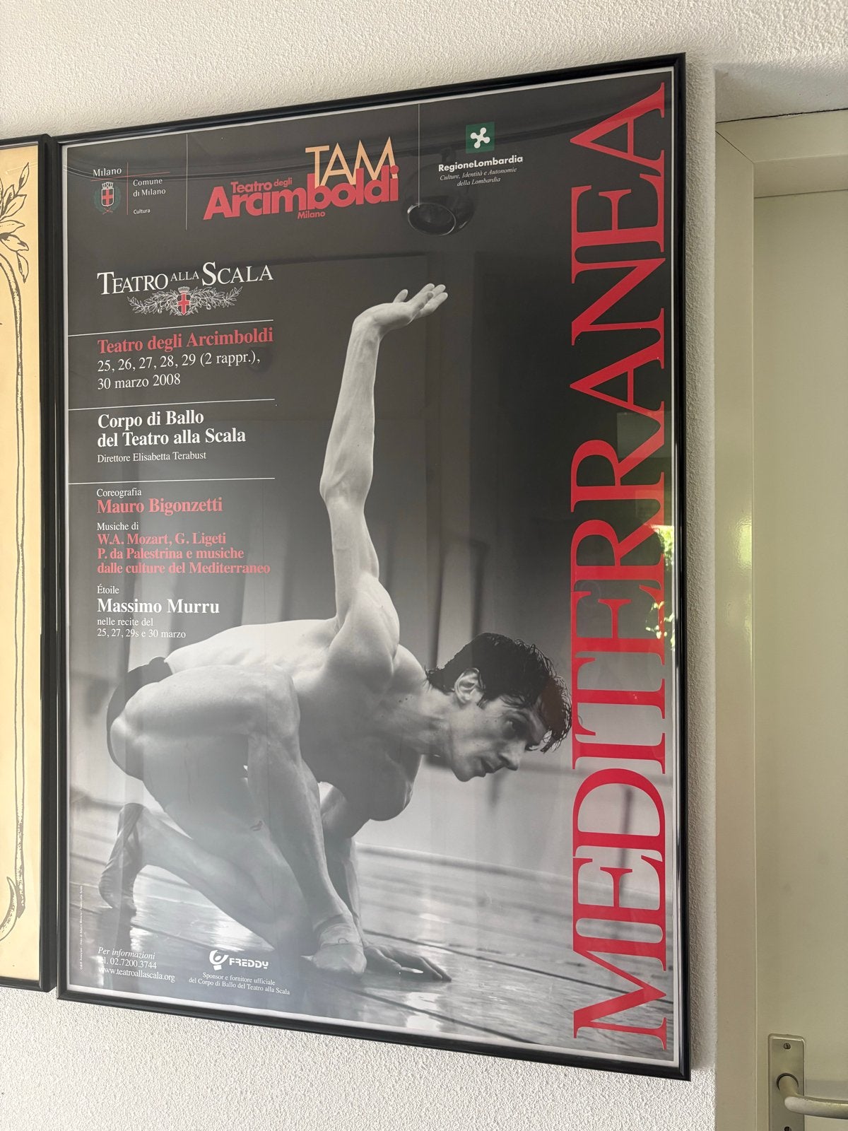 Ingelijste poster: Massimo Murru, Corpo di Ballo La Scala, Ophalen, Gebruikt, 75 tot 100 cm, Foto of Poster