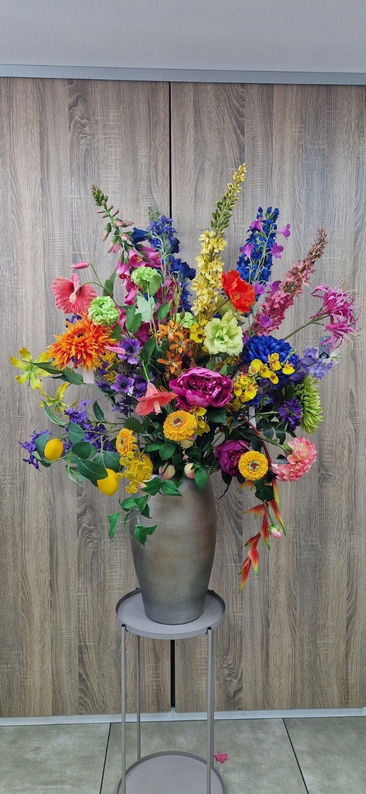 Mega boeket zijdebloemen kunstbloemen vrolijke zomerse kleur, Binnen, ., Ophalen of Verzenden, Meerkleurig