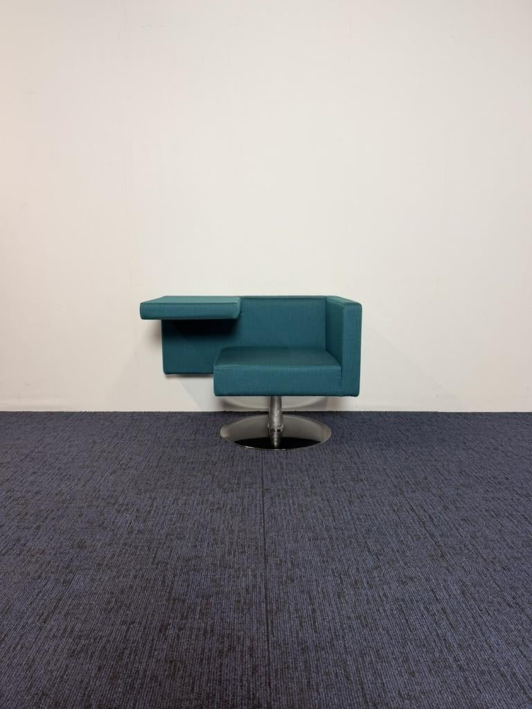 Offecct Solitaire design fauteuil, mintblauw, chroom frame