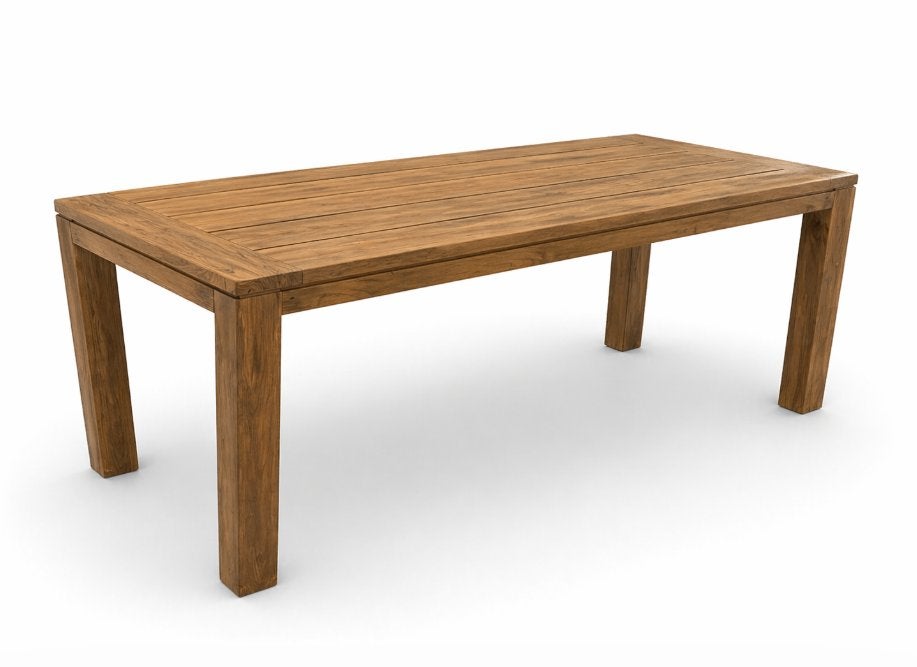 Timbra Bellusco dining tuintafel 180x90x76 cm - Teak, Ophalen, Tuintafel, Teakhout, Nieuw