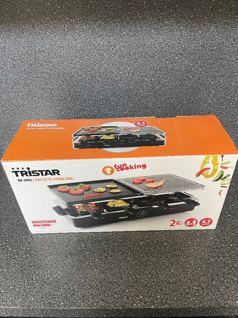 TriStar 4 in 1 raclette/ stone grill Nieuw !!, Witgoed en Apparatuur, Gourmetstellen, Ophalen, Nieuw, 4 t/m 7 personen