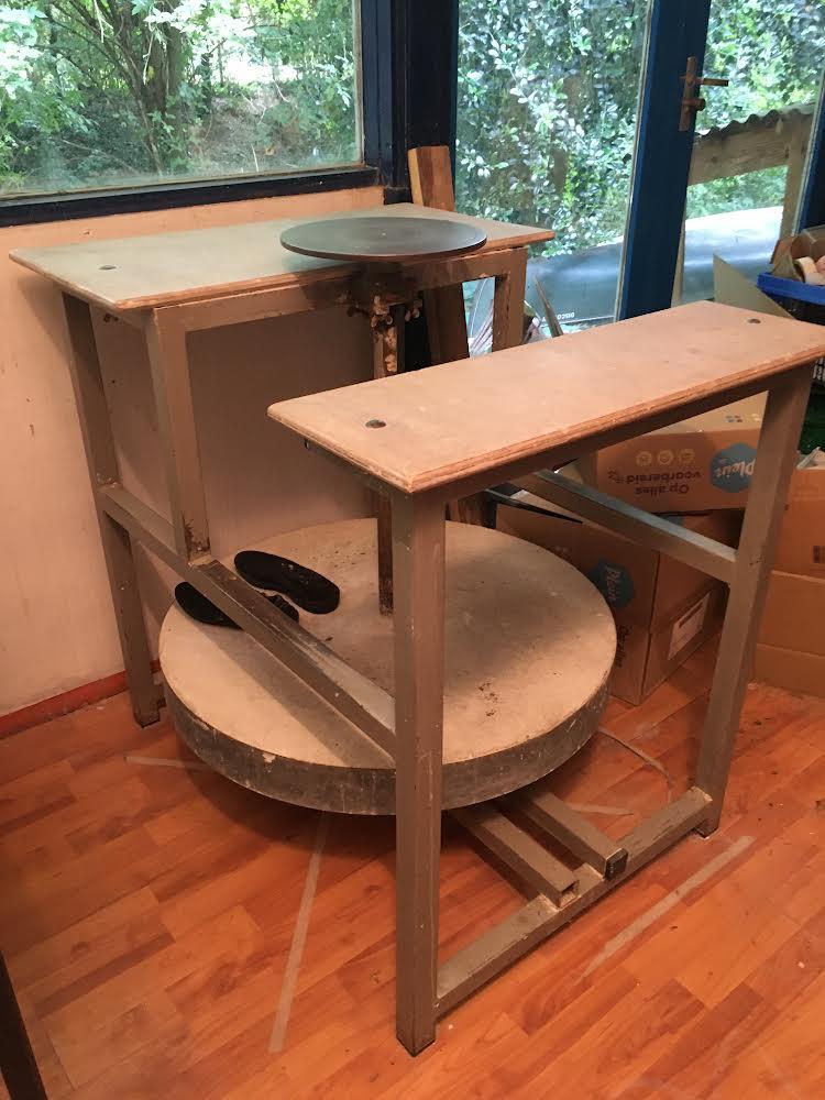 Pottenbakkersschijf/ schopschijf, Ophalen, Gebruikt