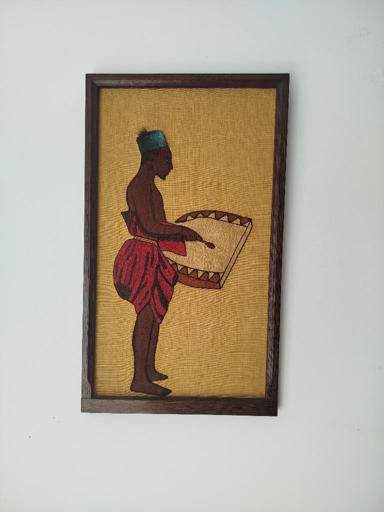 Prachtig Afrikaans Kunstwerk – Handgemaakte Zijdedraad-kunst, Ophalen of Verzenden
