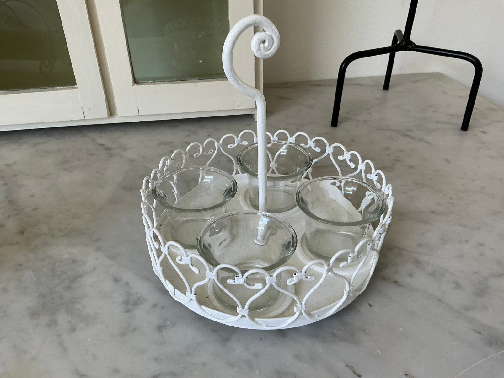 Carousel windlicht wit 4 kaarsjes, Huis en Inrichting, Woonaccessoires | Etagères, Ophalen of Verzenden, Zo goed als nieuw