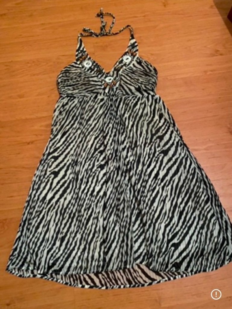Tuniek/ jurk /strandjurk zebra print maat S zwart/wit: ZGAN, Zwart, Ophalen of Verzenden, Zo goed als nieuw, Maat 36 (S)