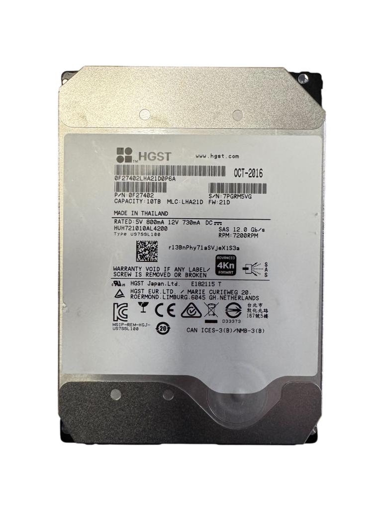 10tb HGST sas, Ophalen, Intern, Gebruikt, SAS