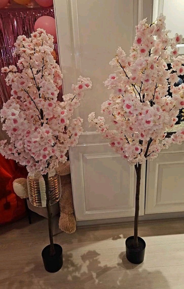 2 kunst Kersenbloesem Bomen  Roze Bloesem, Binnen, Roze, Onderhoudsvrij, Ophalen of Verzenden