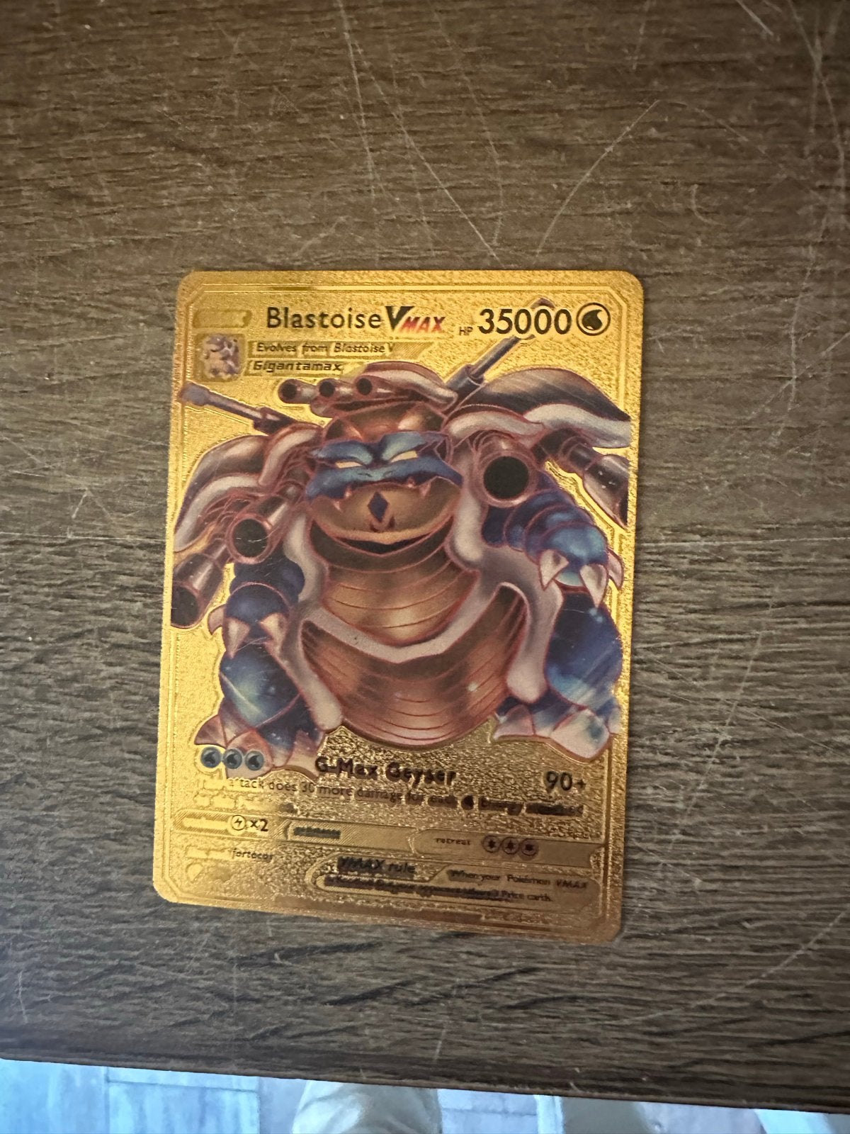 Blastoise VMAX Gouden Pokémon Kaart, Ophalen, Zo goed als nieuw, Losse kaart, Foil