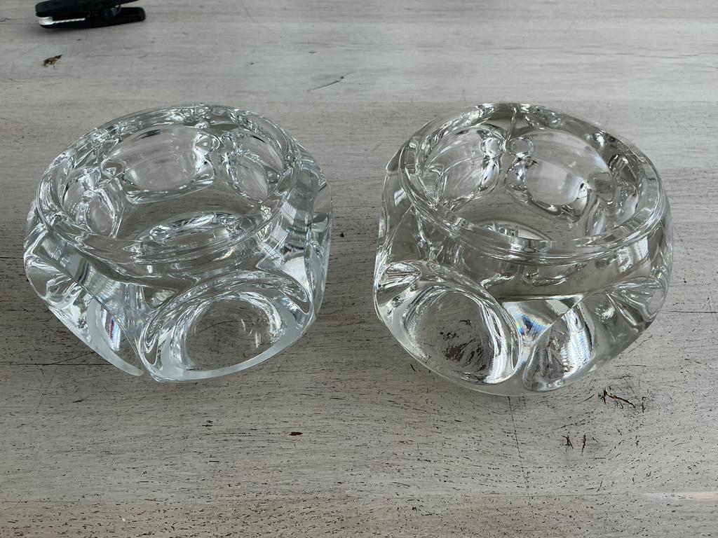 2 Peill & Putzler Ice Cube kandelaars Space Age, Ophalen of Verzenden, Zo goed als nieuw, Overige materialen, Minder dan 25 cm