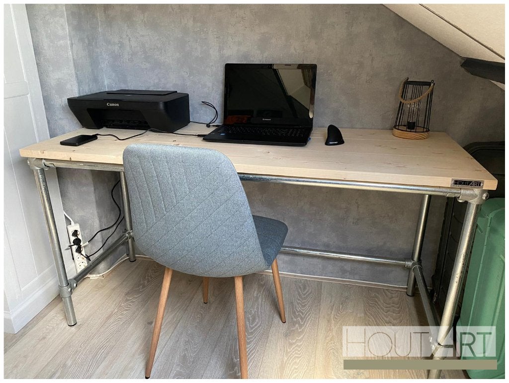 Bureau gebruikt steigerhout met steigerbuis NIEUW, Overige stijlen, Hout, Nieuw, Ophalen of Verzenden