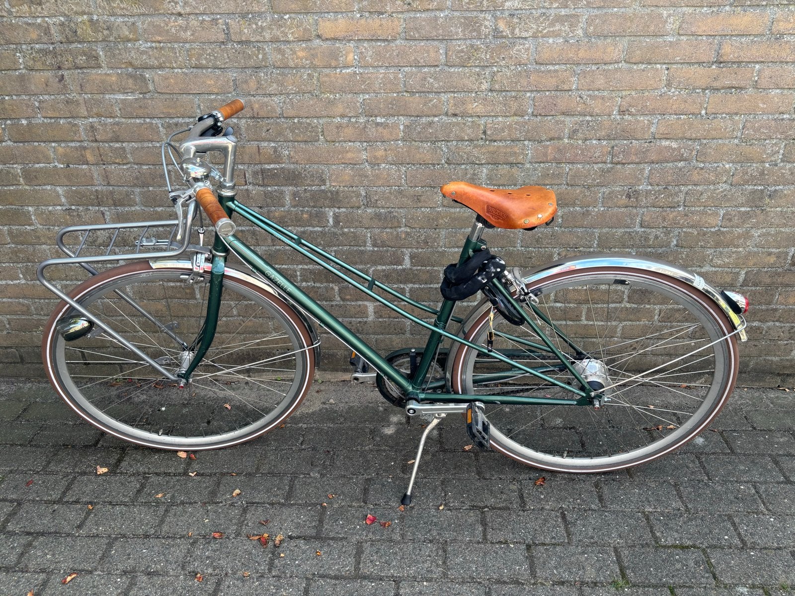 Gazelle Van Stael kleur Green Eyes, Fietsen en Brommers, Fietsen | Dames | Damesfietsen, Ophalen, Gebruikt, Velgrem, 47 tot 50 cm