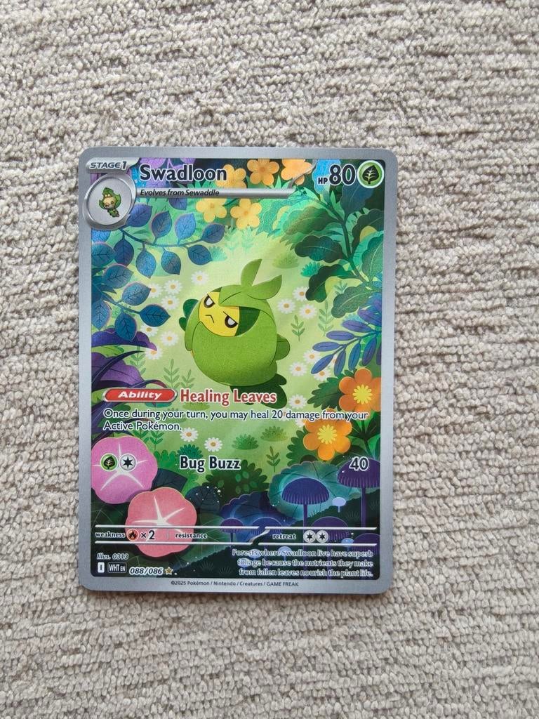 Swadloon pokemon kaart. 088/086 WHT., Ophalen of Verzenden, Zo goed als nieuw