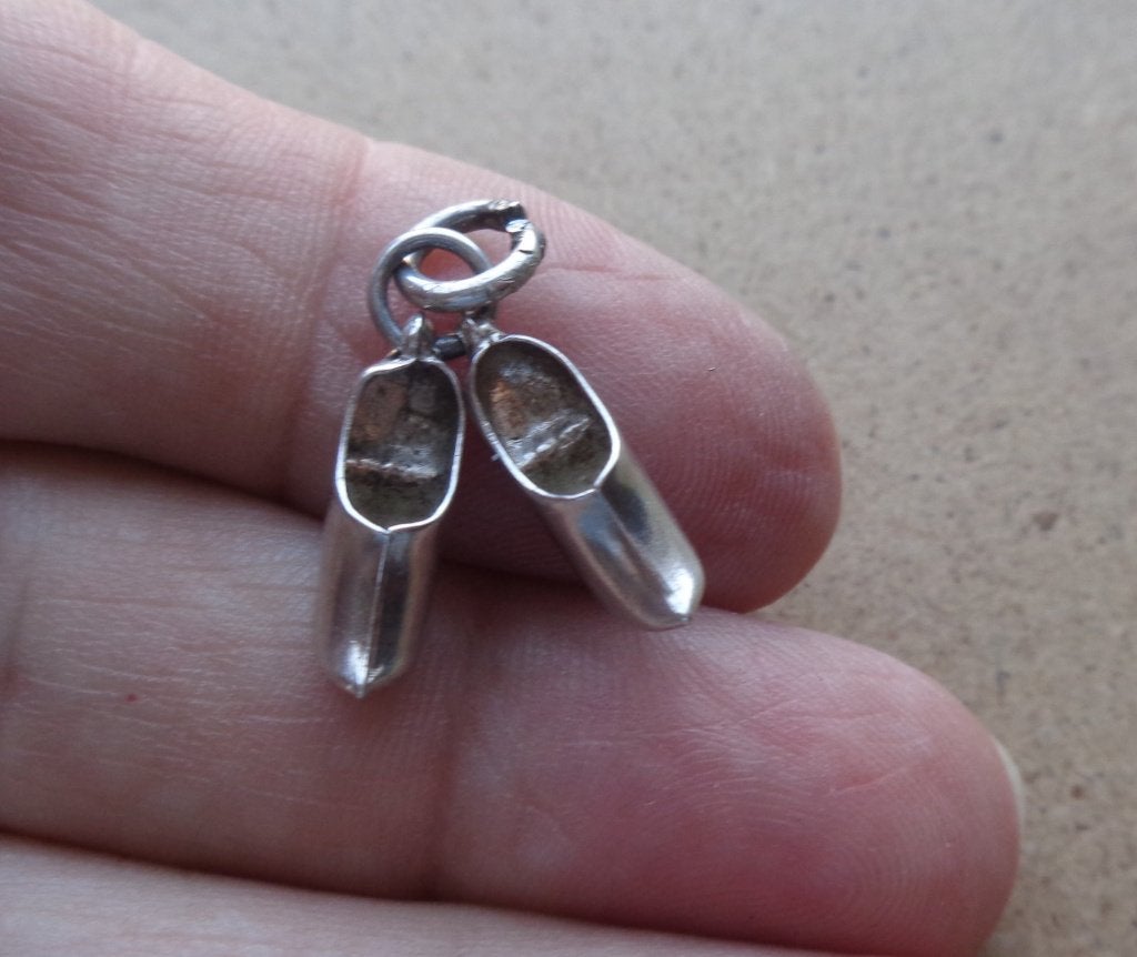 zilveren vintage bedel klompen [142], Verzenden, Zo goed als nieuw, Zilver, Overige merken