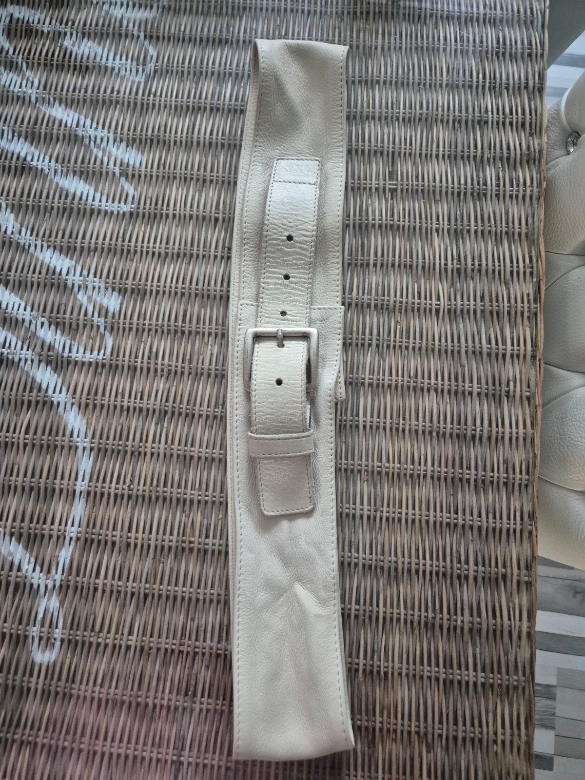 Sandwich brede leren riem - Zo goed als nieuw, Overige kleuren, Echt leder, Tailleriem, Ophalen of Verzenden