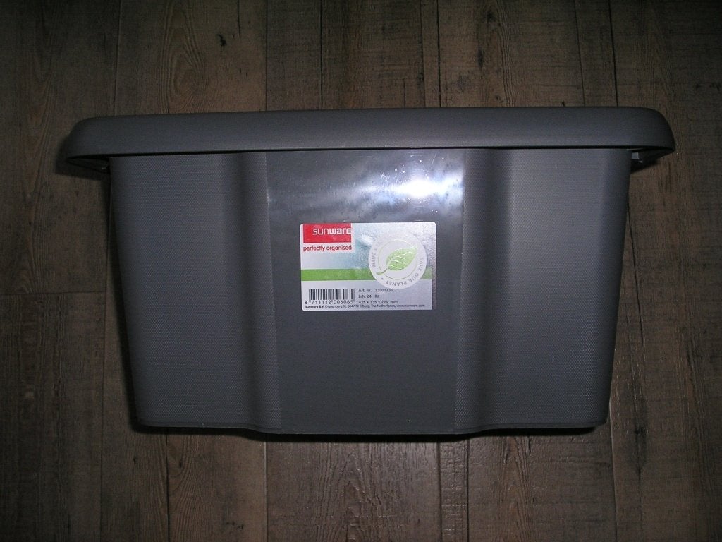 NIEUW - grijs krat / bewaardoos - Sunware  42 x 34 x 24 cm, Ophalen, Nieuw, Kunststof