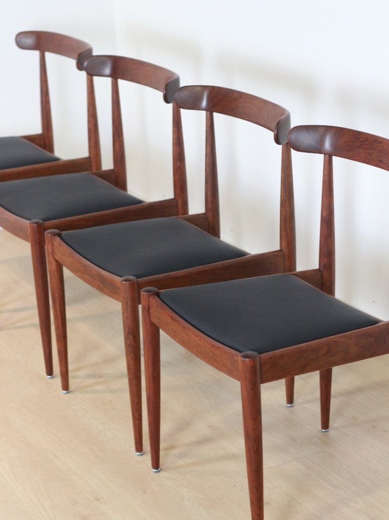 vintage 4 stoelen – Alfred Hendrickx Belform, Ophalen, Gebruikt, Twee, Bruin