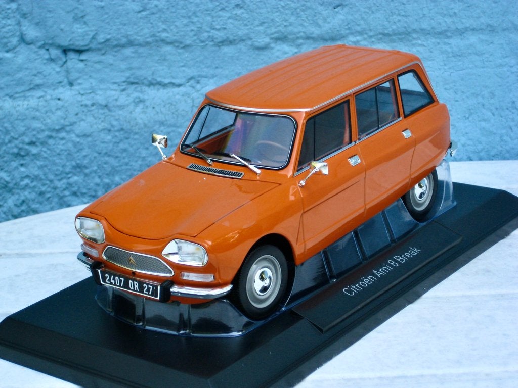 Citroen Ami 8 Break 1975 oranje Norev 1:18, Ophalen of Verzenden, Nieuw, Auto, Norev