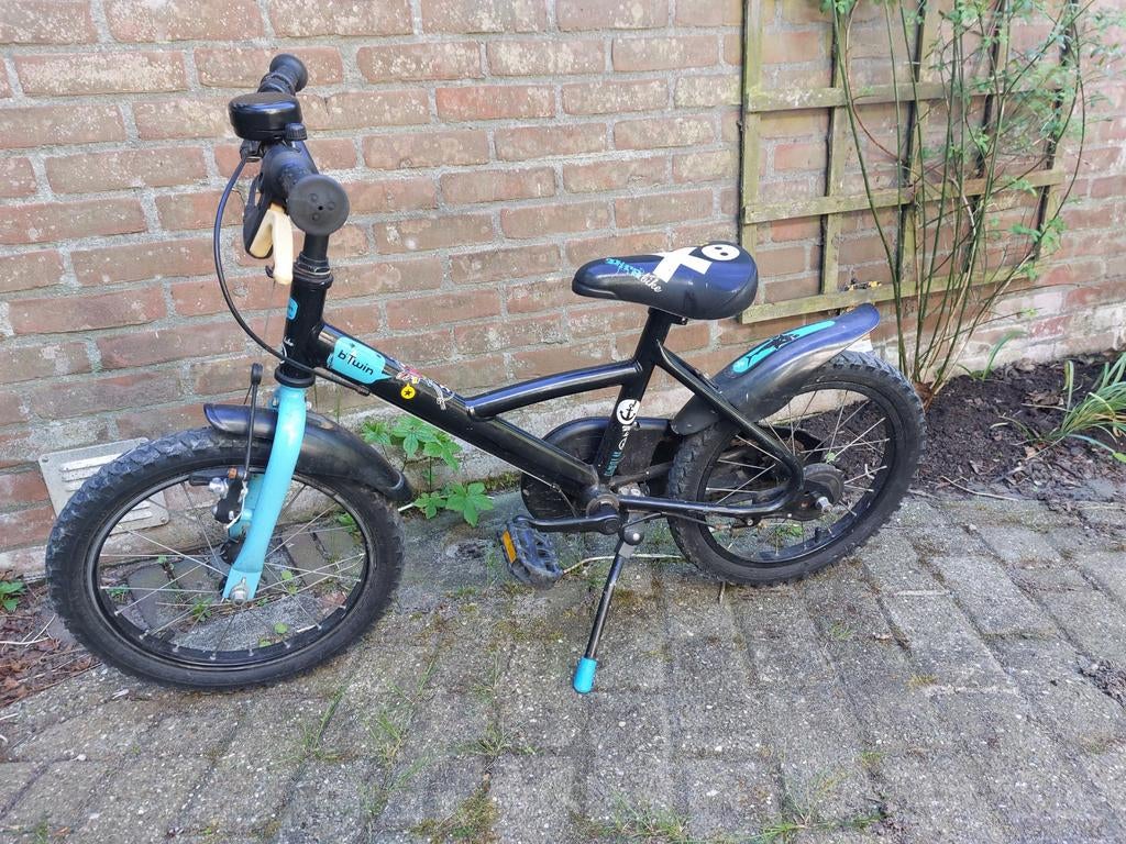 Fiets 16 inch zwart/blauw, Ophalen, Staal, BTWIN, 16 tot 20 inch