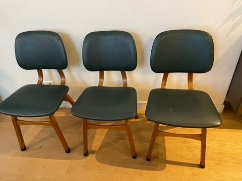Green leather chairs, Ophalen, Gebruikt, Overige kleuren, Drie