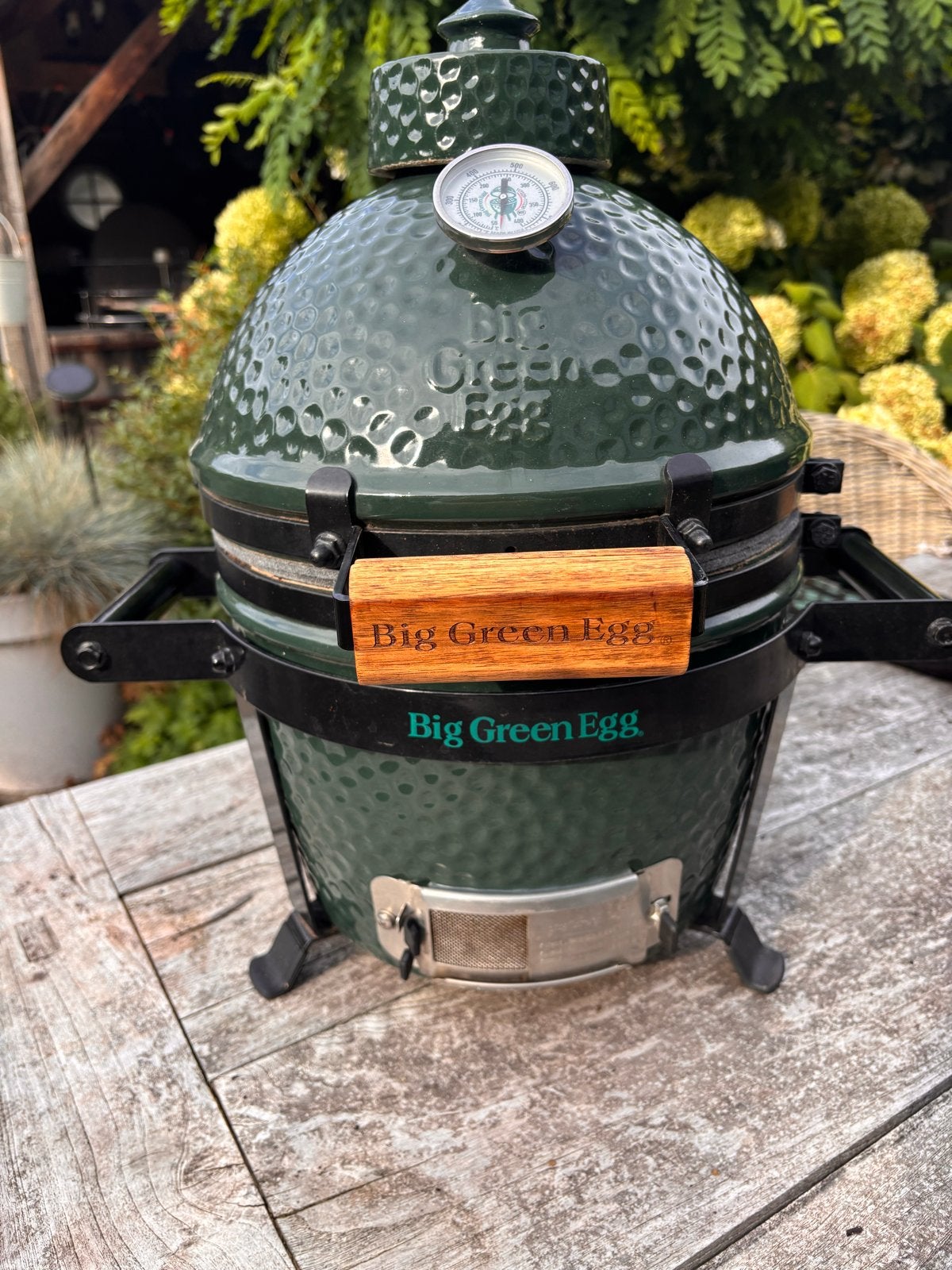 Big Green Egg Mini met Carrier - Compacte Kamado BBQ, Ophalen, Gebruikt, Met accessoires