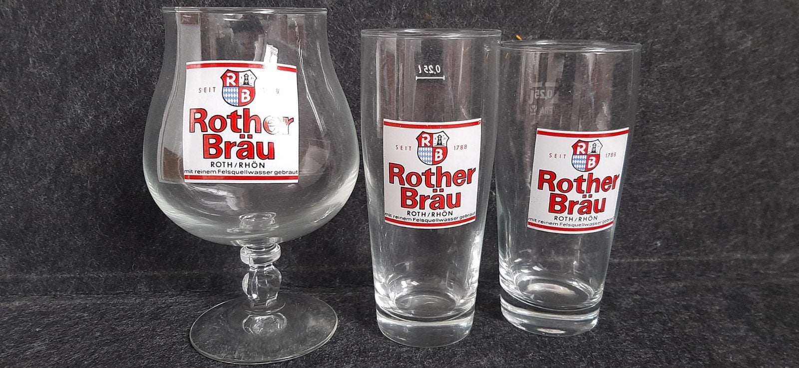 Rother Bräu Bierglazen - Set van 3, Ophalen of Verzenden, Gebruikt