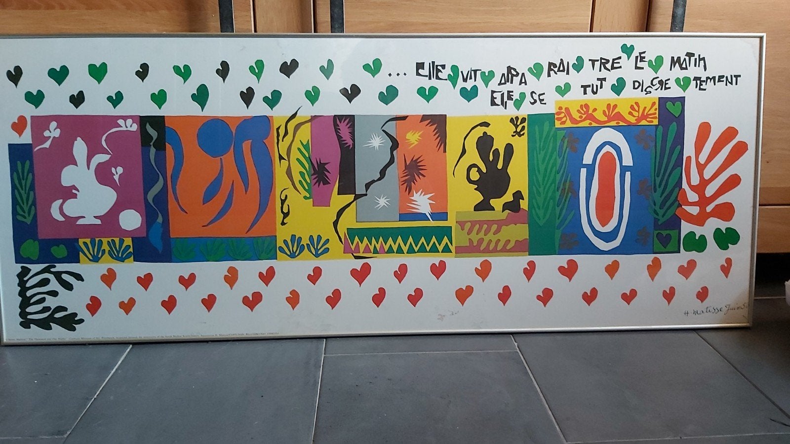Grote Matisse-achtige collage, 120 x 48 cm, Ophalen