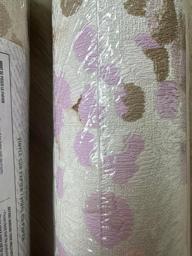 supermooi Elitis Milos behang - 6 rollen (nieuw), Verzenden, 50 tot 75 m², Roze