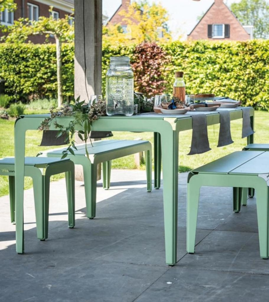 Weltevree Bended tuintafel 270x90 Pale Green | Van €1395 nu, Weltevree, Nieuw, Ophalen of Verzenden, Weltevree