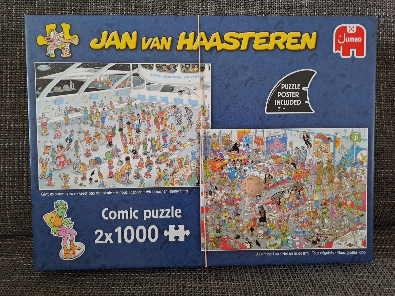 Jan van Haasteren 2x 1000 stukjes: Ruimte & Film, Ophalen, 500 t/m 1500 stukjes, Zo goed als nieuw, Legpuzzel