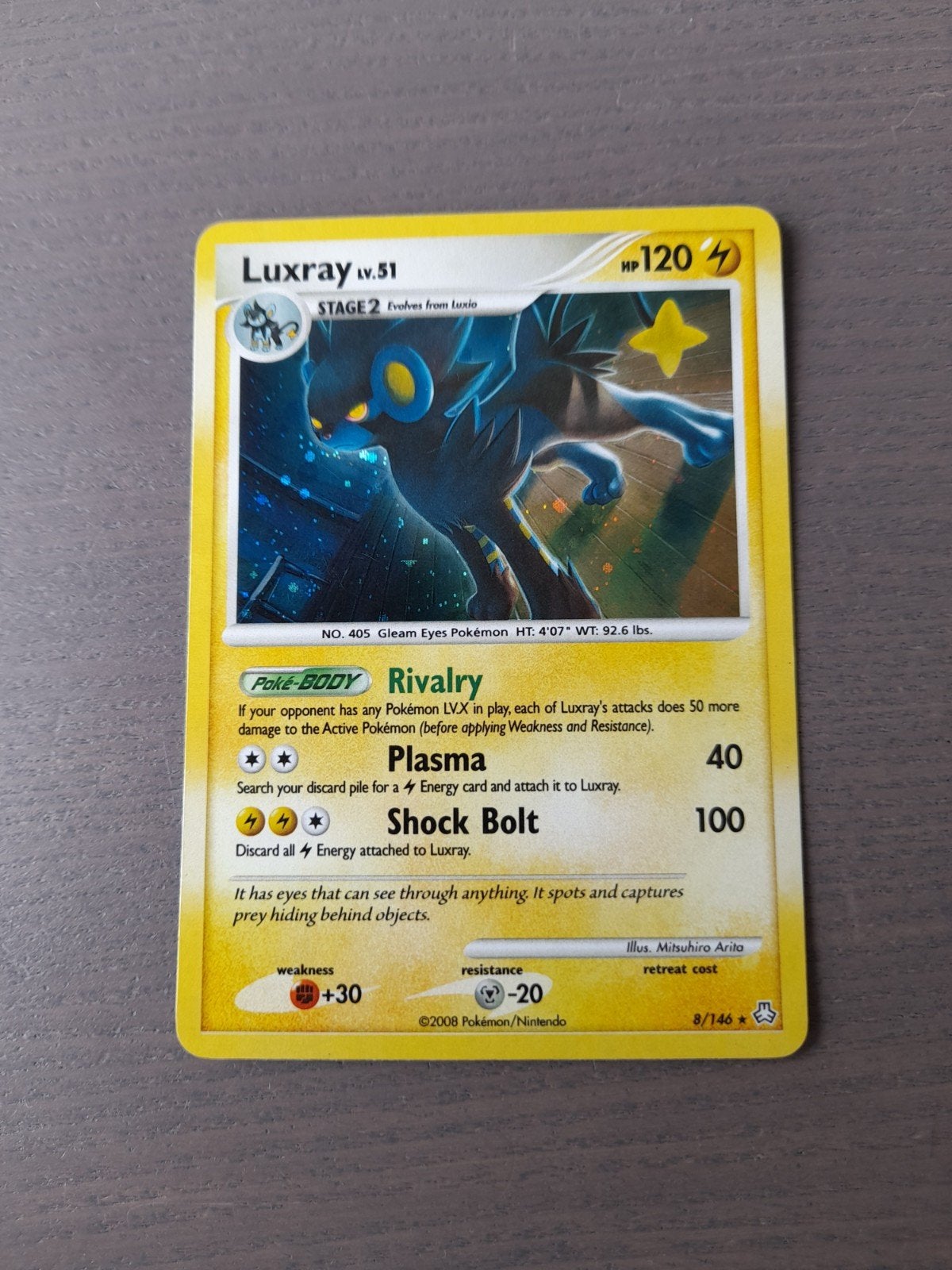 Legends awakened 8/146 luxray holo, Ophalen of Verzenden, Gebruikt, Losse kaart, Foil