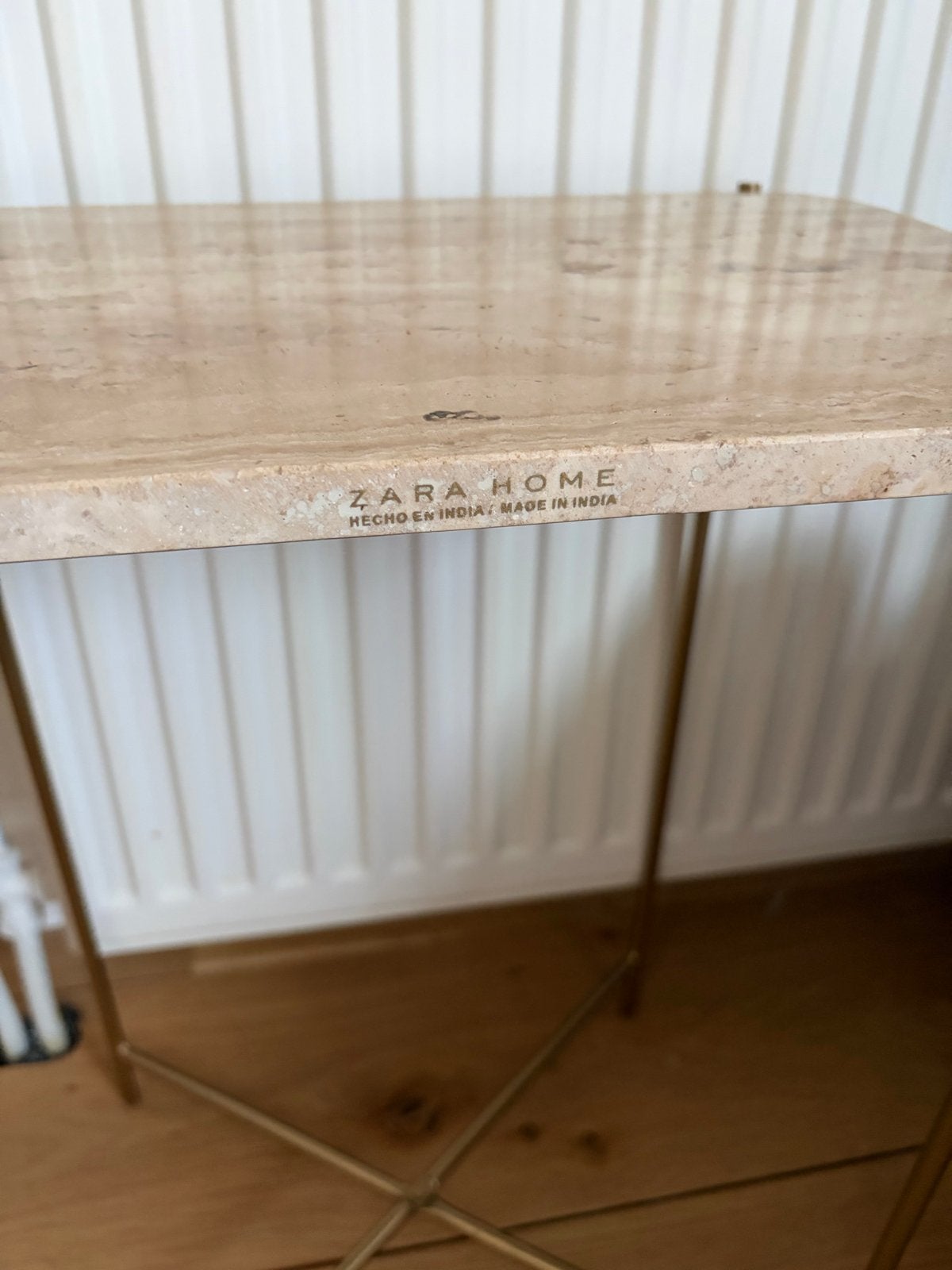 Zara Home Marmeren Bijzettafel / Nachtkastje, Overige materialen, Minder dan 55 cm, Gebruikt, Rechthoekig