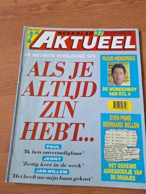 Aktueel 1991 Ruud Hendriks Pieter Vierhout Golden Earring, Verzenden, 1980 tot heden, Nederland, Tijdschrift
