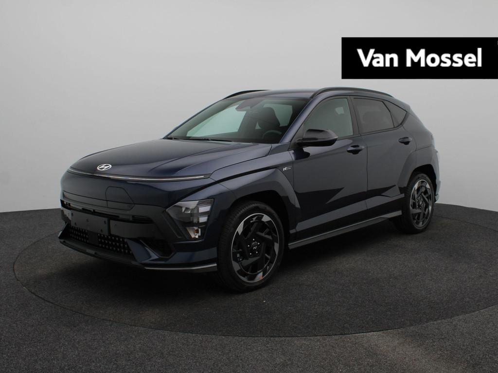 Hyundai Kona Electric N Line Business 64.8 kWh | Warmtepomp, Auto's, Hyundai, Stof, Met garantie (alle), Blauw, Nieuw