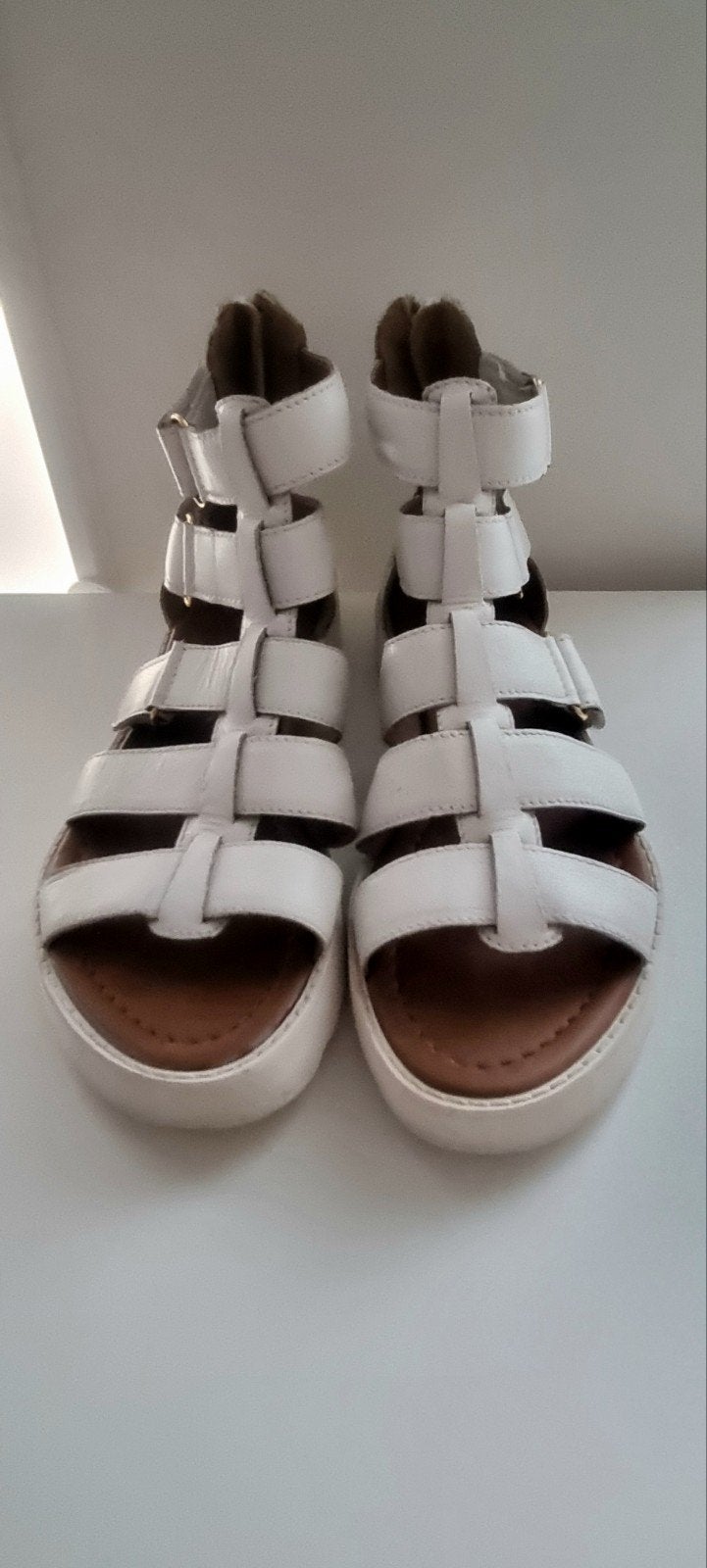 BDK Witte Gladiator Sandalen – Maat 38, Wit, BDK, Gedragen, Sandalen of Muiltjes