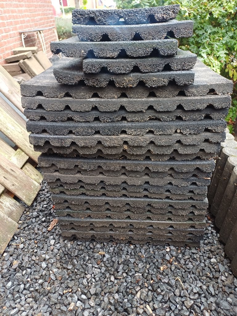 Rubberen tegels, Ophalen, Gebruikt, Rubber, Terrastegels