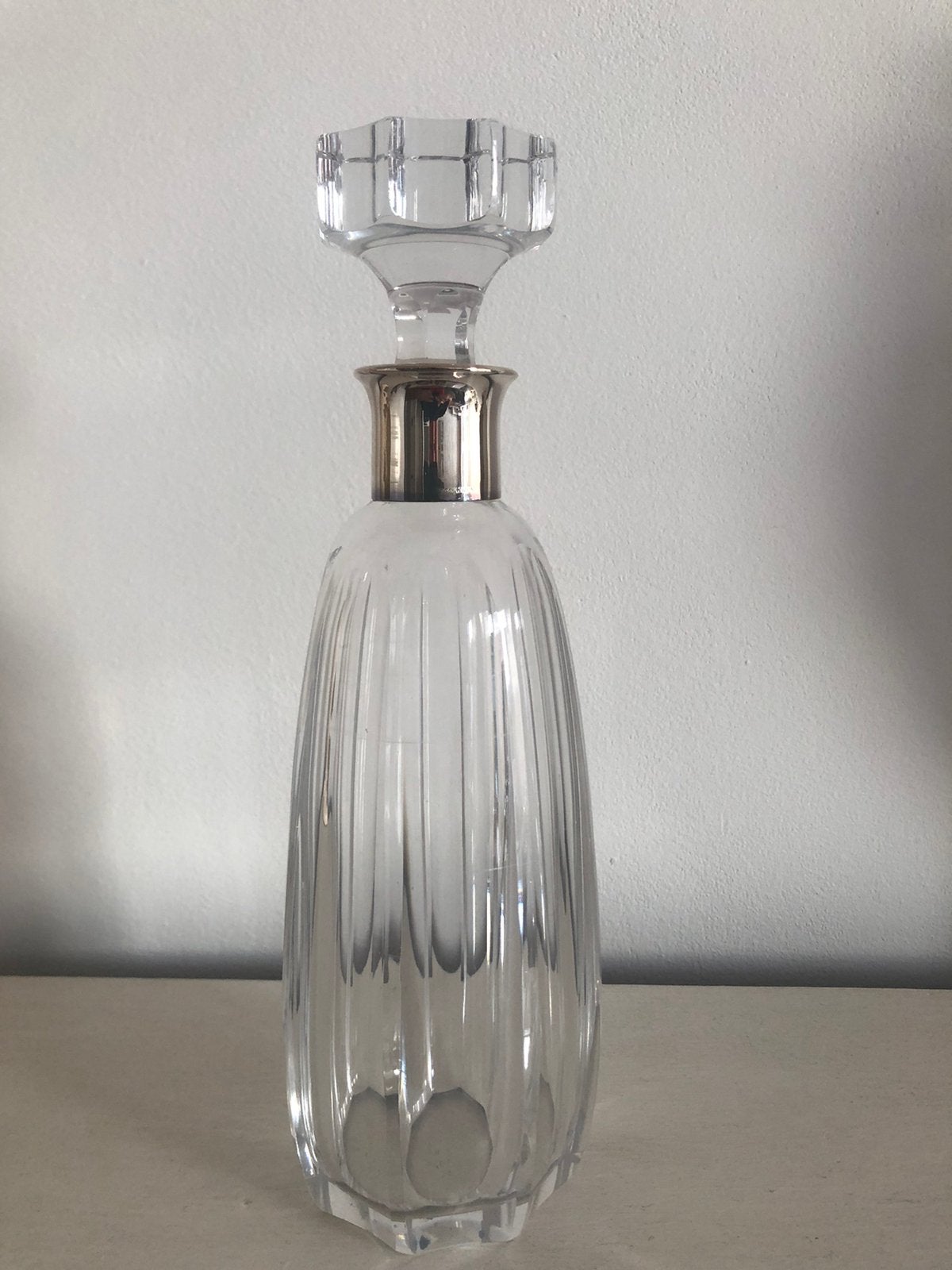 Kristallen karaf met zilver manchet, Antiek en Kunst, Ophalen of Verzenden