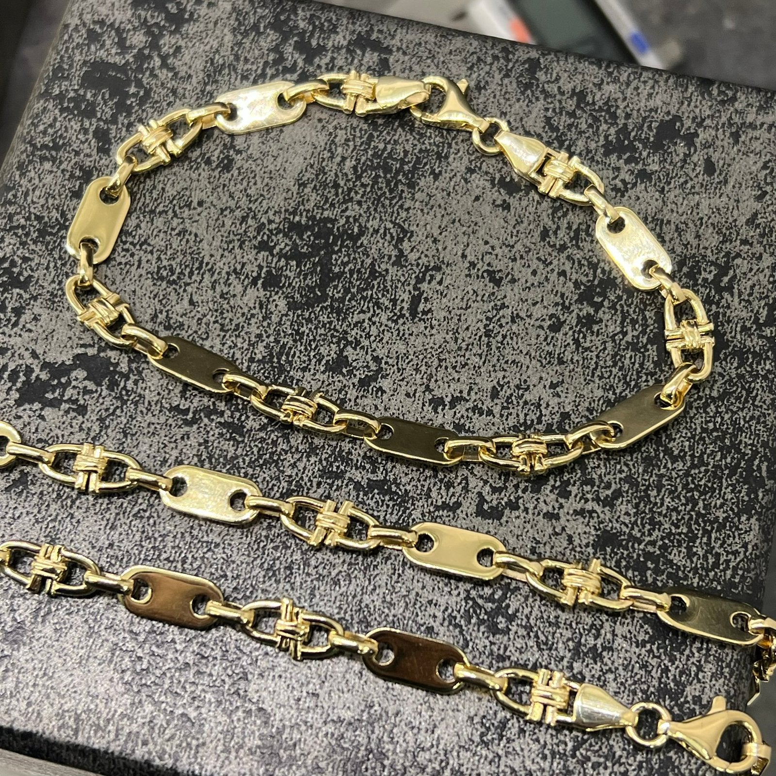 14 karaat gouden ketting armband massief kingsley magnum, Ophalen of Verzenden, Zo goed als nieuw, Goud